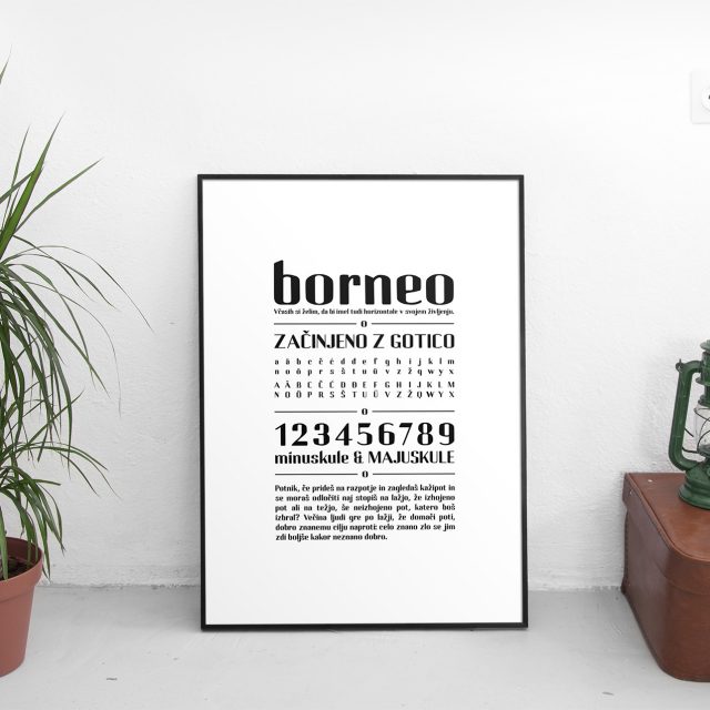 Masha Mazi črkovna družina Borneo tipografija